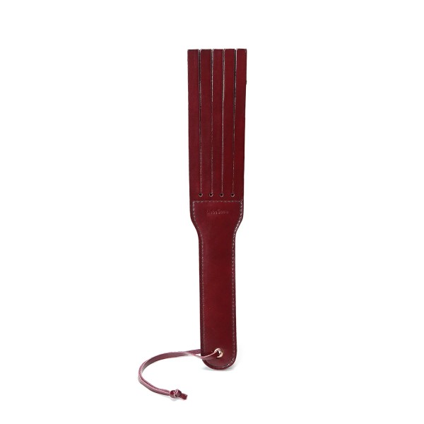 Dual Sensation Leather Spanking Paddle, Wine Red